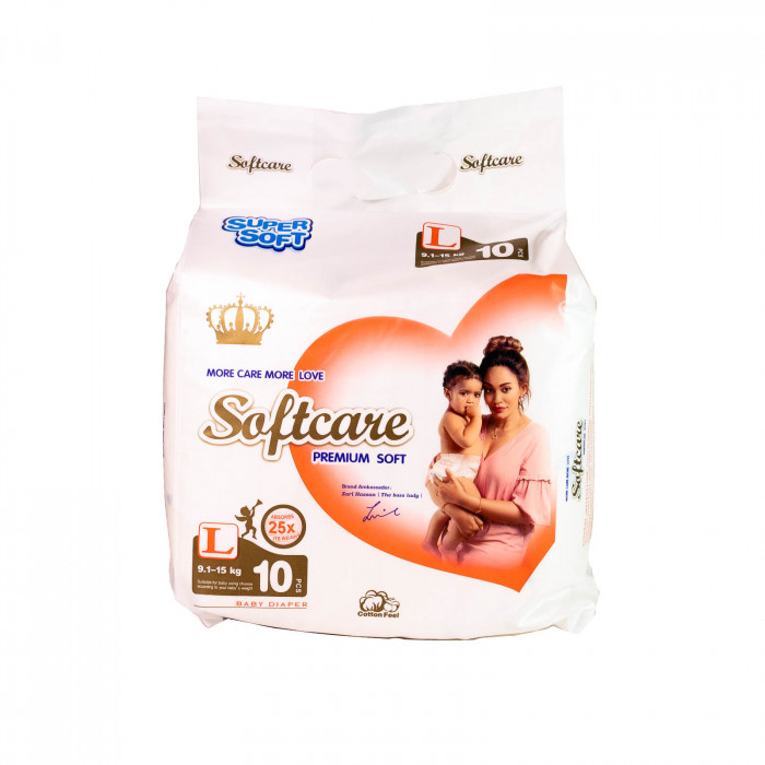Softcare Baby Diapers Large 10pc (9-15kg)