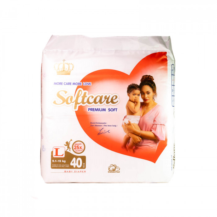Softcare Baby Diapers Large 40pc (9-15Kg)