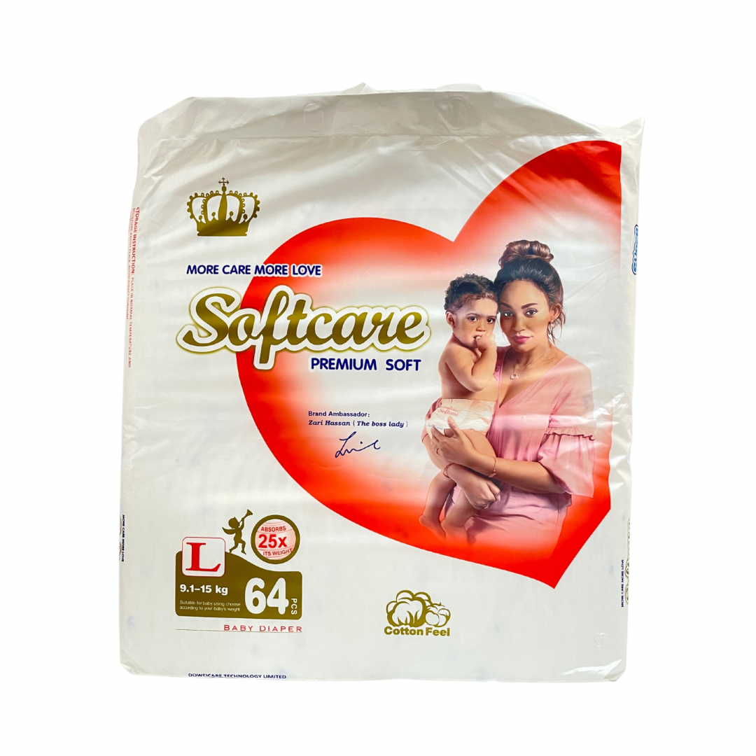 Softcare Baby Diapers Large 64pc (9-15Kg)