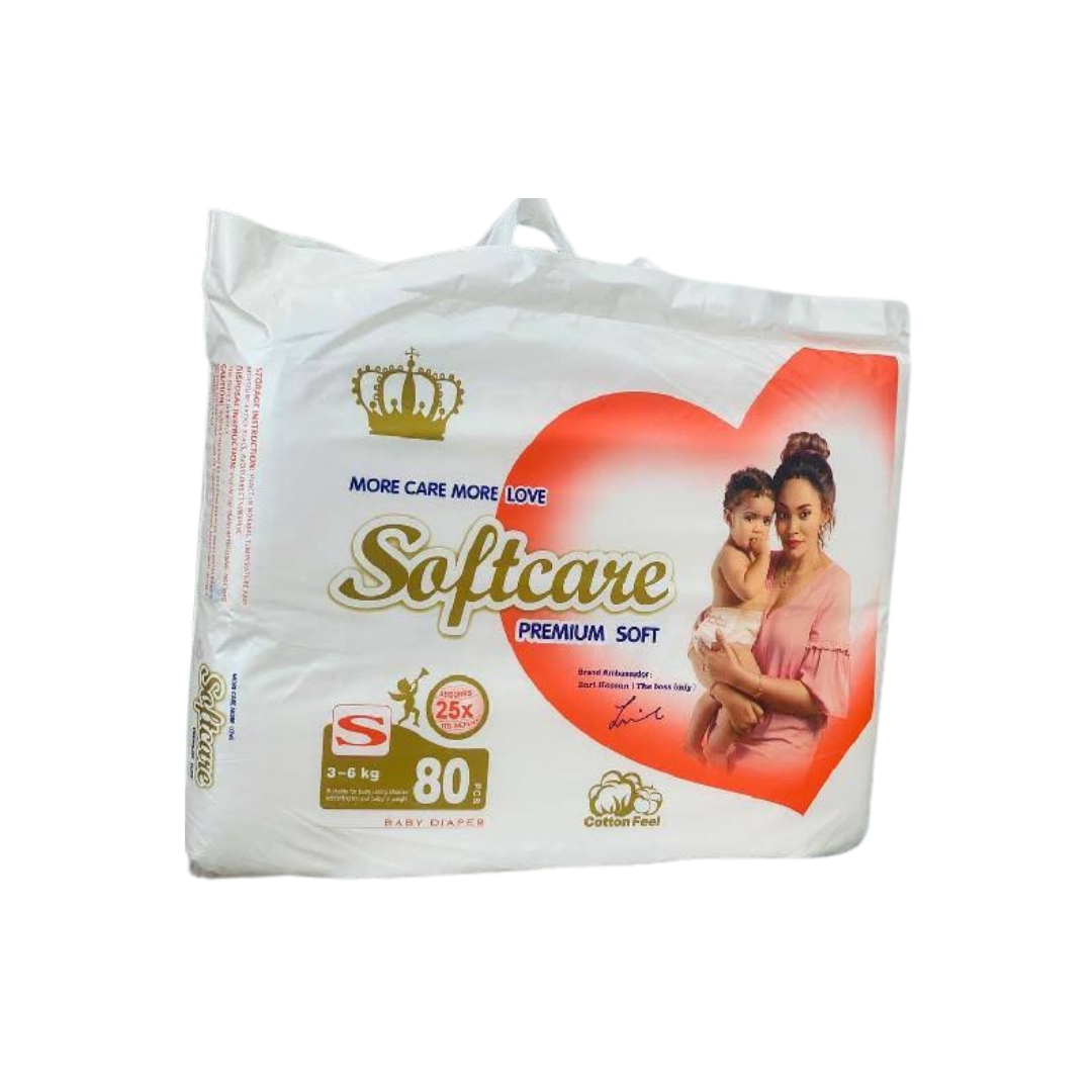 Softcare Baby Diapers Small 80pc (3-6Kg)